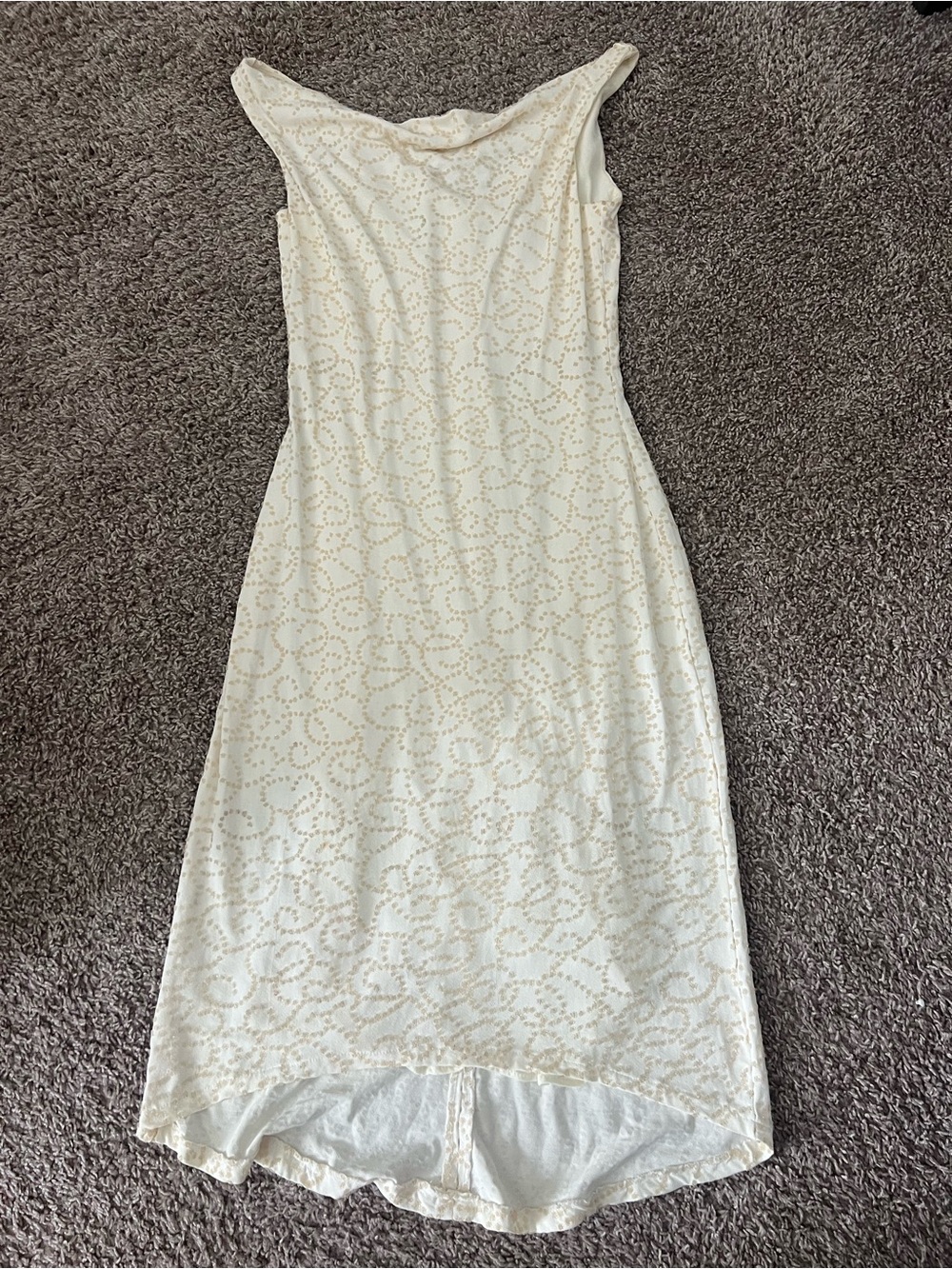 Caché Cream beaded Midi Dress